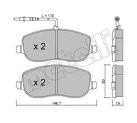 METELLI Pastiglie Freni Anteriori per Peugeot 807 Expert Citroën C8 Jumpy