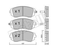 METELLI Pastiglie Freni Anteriori per Subaru Forester Impreza Station Wagon