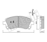 METELLI Pastiglie Freni Anteriori per Subaru Forester Legacy III Station Wagon