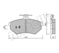 METELLI Pastiglie Freni Anteriori per VW Jetta II Golf III Seat Toledo I Ibiza