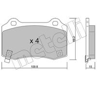 METELLI Pastiglie Freni Indietro per Tesla Modello S 5YJS 60D AWD