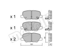 METELLI Pastiglie Freni per Mitsubishi Outlander III Gg _W Gf _W Zj 2.0