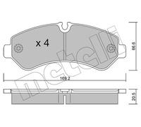 METELLI Pastiglie Freni Posteriore per Mercedes Sprinter 4-T Scatola 907