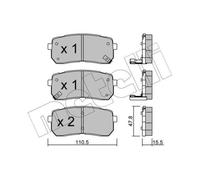 METELLI Pastiglie Freni Posteriori per Hyundai H-1 Viaggi H-1 / Starex