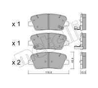 METELLI Pastiglie Freni Posteriori per Hyundai Santa Fé II Grand Kia Sorento