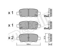 METELLI Pastiglie Freni Posteriori per Nissan Qashqai + 2 I Juke Suzuki Grand