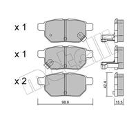 METELLI Pastiglie Freni Posteriori per Toyota Yaris Auris Subaru Trezia Cygnet