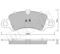 METELLI Pastiglie Freno Anteriore per Porsche 718 Boxster 982 2.0