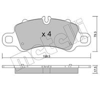 METELLI Pastiglie Freno Anteriore per Porsche 718 Boxster 982 2.0