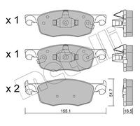 METELLI Pastiglie Freno Anteriore per Toyota Yaris P21 PA1 PH1 1.5 22-1282-0