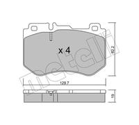 METELLI Pastiglie Freno Bremsbelegsatz Ant. per Mercedes-Benz Modello T