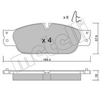 METELLI Pastiglie Freno Bremsbelegsatz Frontale Adatto A per JAGUAR S-TYPE XJ