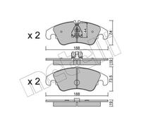 METELLI Pastiglie Freno Bremsbelegsatz Frontale per Audi A4 Allroad