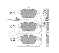METELLI Pastiglie Freno Bremsbelegsatz Frontale per Audi A4 Avant Q5