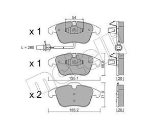 METELLI Pastiglie Freno Bremsbelegsatz Frontale per Audi A4 Avant Q5