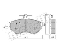 METELLI Pastiglie Freno Bremsbelegsatz Frontale per Audi A4 VW Golf III Passat