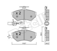 METELLI Pastiglie Freno Bremsbelegsatz Frontale per Audi A4 VW Passat Variant