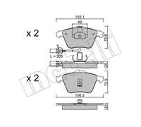 METELLI Pastiglie Freno Bremsbelegsatz Frontale per Audi A6 Avant Allroad