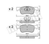 METELLI Pastiglie Freno Bremsbelegsatz Frontale per BMW 1er 2 Cabriolet