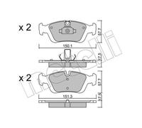 METELLI Pastiglie Freno Bremsbelegsatz Frontale per BMW 3er Compatto