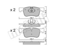 METELLI Pastiglie Freno Bremsbelegsatz Frontale per BMW 3er Touring 1er