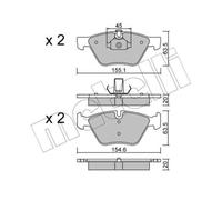 METELLI Pastiglie Freno Bremsbelegsatz Frontale per BMW 3er Touring