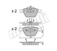 METELLI Pastiglie Freno Bremsbelegsatz Frontale per BMW 5er Parabrezza Touring
