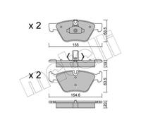 METELLI Pastiglie Freno Bremsbelegsatz Frontale per BMW 5er Touring