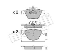 METELLI Pastiglie Freno Bremsbelegsatz Frontale per BMW X1 3er Touring