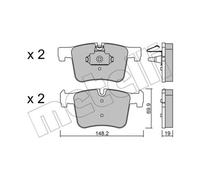METELLI Pastiglie Freno Bremsbelegsatz Frontale per BMW X3 3er Touring
