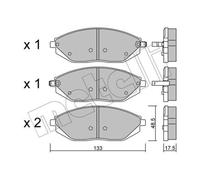 METELLI Pastiglie Freno Bremsbelegsatz Frontale per Chevrolet Spark