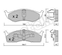 METELLI Pastiglie Freno Bremsbelegsatz Frontale per Chrysler Neon Dodge