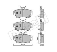 METELLI Pastiglie Freno Bremsbelegsatz Frontale per Chrysler PT Cruiser