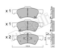 METELLI Pastiglie Freno Bremsbelegsatz Frontale per Chrysler Voyager IV