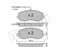 METELLI Pastiglie Freno Bremsbelegsatz Frontale per Citroën C8 Fiat Ulysse 807