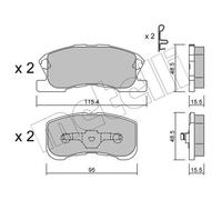 METELLI Pastiglie Freno Bremsbelegsatz Frontale per Daihatsu Sirion Yrv