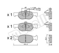 METELLI Pastiglie Freno Bremsbelegsatz Frontale per Fiat Brava I Lancia Delta