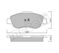 METELLI Pastiglie Freno Bremsbelegsatz Frontale per Fiat Panda Van