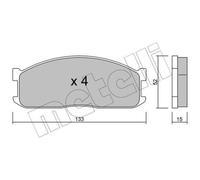 METELLI Pastiglie Freno Bremsbelegsatz Frontale per Ford Econovan Scatola Mazda