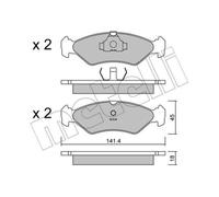 METELLI Pastiglie Freno Bremsbelegsatz Frontale per Ford Fiesta III