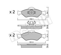 METELLI Pastiglie Freno Bremsbelegsatz Frontale per Ford Ka Fiesta IV
