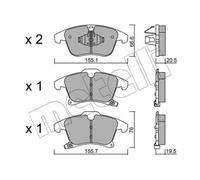 METELLI Pastiglie Freno Bremsbelegsatz Frontale per Ford Mondeo V Turnier Galaxy