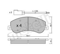 METELLI Pastiglie Freno Bremsbelegsatz Frontale per Ford Transit