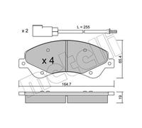 METELLI Pastiglie Freno Bremsbelegsatz Frontale per Ford Transit Bus