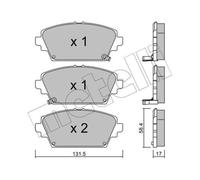 METELLI Pastiglie Freno Bremsbelegsatz Frontale per Honda Accord VI MG