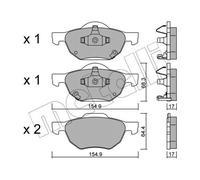 METELLI Pastiglie Freno Bremsbelegsatz Frontale per Honda Accord VII Tourer