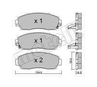 METELLI Pastiglie Freno Bremsbelegsatz Frontale per Honda Cr - V III