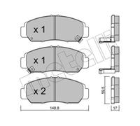 METELLI Pastiglie Freno Bremsbelegsatz Frontale per Honda Fr-V Accord VII