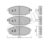 METELLI Pastiglie Freno Bremsbelegsatz Frontale per Hyundai Galloper II