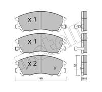 METELLI Pastiglie Freno Bremsbelegsatz Frontale per Hyundai Terracan